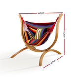 Gardeon Hammock Chair Timber Outdoor Furniture Camping with Wooden Stand HM-TIM-CHAIR-STAN-OX