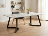 Rectangular Marble-Effect Table V264-DNT-413C-WHE-17M