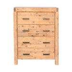 Tallboy with 4 Storage Drawers Solid Wooden Assembled in Oak Colour V43-TBY-NOW-OAK