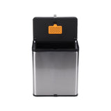 8L Stainless Steel Trash Can Square Design Wall-Mounted Kitchen Garbage Bin with Slide Lid for Home V1294-YM0901-3111250192611