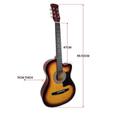 Karrera 38in Pro Cutaway Acoustic Guitar with Carry Bag - Sun Burst CC38-PRO-3TS