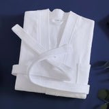 White Soft Absorbent 100% Cotton Terry Bathrobe - 120cm Long Adult Towel Robe with 140cm Chest, V888-ELOSUNG55409