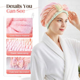2Pcs Super Absorbent Towel Wrap for Wet, Microfiber Drying Caps, Soft and Fast Drying V1258-DP02-F-42