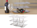 3Tier Stainless Steel Wine Rack Freestanding Wavy Wine Holder Display Shelf Kitchen Accessories V1294-YM0718-3118210012811