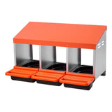 Chicken Nest Box, 3-Compartment, 15 to 30 in Stable & Corrosion-Resistant Metal Nesting Boxes with V952-JSCDX1530INCCC3QIV0
