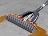 Sponge Mop with Roller Wringer Self Squeezing Floor Cleaner No Hand Contact Thickened Rubber Head V1189-LWWAL-20260401-05765