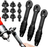 2 In 1 Drill Chuck Ratchet Spanner, 2026 New Drill Chuck Ratchet Wrench With 3 Interchangeable V1258-DP02-F-36