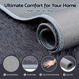 Artiss Floor Rug 200x230cm Plush Area Shaggy Rug Living Room Bedroom Carpet Grey FLR-FLU01-200X230-GY