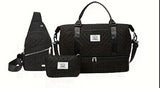 Womens 3-Piece Travel Bag Set Large Duffel, Crossbody Backpack & Toiletry Pouch for Gym, V1107-CS-LXZMBSJTH