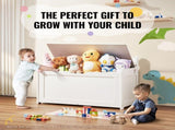Kids Toy Storage Bench Wooden Toy Box Chest 32.68 x 17.91 x 24.02" White V952-XTETCWDYHLBC1UNIRV0