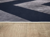 200x300cm Large Floor Blue Chevron Stripes Rug Modern Area Carpet for Bedroom & Lounge V63-838381