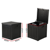 Gardeon Outdoor Storage Box 80L Container Lockable Garden Toy Tool Shed Black OSB-80-ABK