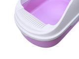 YES4PETS Large Portable Cat Toilet Litter Box Tray with Scoop and Grid Tray Purple V278-MSP-004-PURPLE-W-ZW-0001