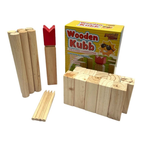 Wooden Kubb Set - Outdoor Classic Swedish Skittle Garden Game Kids V238-SUPDZ-39833402409040