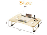 Wood Laptop Stand Table Foldable Desk Computer Study Bed Adjustable Cup Slot Tray/linght and Fan V201-QHGMMOREONE039