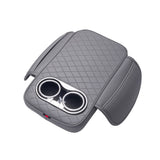 Car Armrest Cushion With 2 Cup Holder And Side Pocket Pu Leather Beige V1189-LWWAL-20260327-04356
