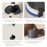 Automatic Cat Fountain USB Feeder Bowl with 6 Filter Cartridges, White, Premium Edition, V1188-MS-611-006