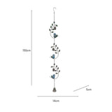 Hanging Bell w Leaves Birds 14cm V637-74157BEL