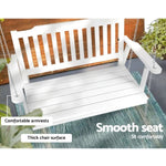 Gardeon Porch Swing Chair with Chain Garden Chair Outdoor Furniture Wooden White ODS-1956W-WH