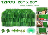 Artificial Boxwood Panels, 12 PCS 20"x20" Boxwood Hedge Panels, PE Artificial Grass Backdrop V952-AQFSYCGTYSW246OI9V0