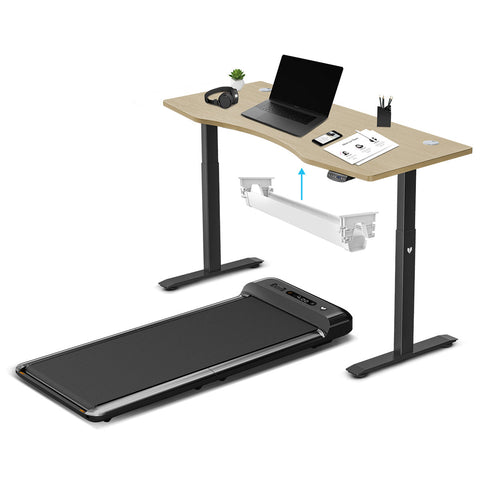 Lifespan Fitness WalkingPad M2 Treadmill with ErgoDesk Automatic Oak Standing Desk 1500mm + Cable V420-LFTM-WPADM2-G