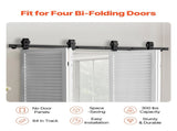Bi-Folding Sliding Barn Door Hardware Track Kit, 64" Top Mount Track Kit, Slide Smoothly & Quietly, V952-ZDSMDGDGSM2D71CL9001V0