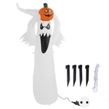 1.8m Halloween Inflatables Pumpkin Head White Ghost Inflatable Pumpkin Blow Up Ghost with LED for V1294-YM0901-3115230077311