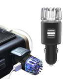 12V Car Air Purifier Car Air Freshener with Dual USB Charger Port Bronze V1263-JX-7201-3