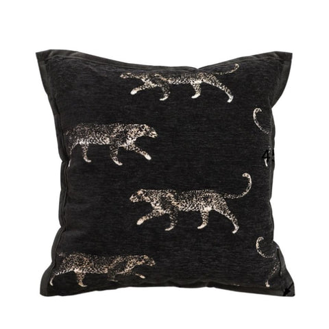 SOGA 45cm Light Luxury Vintage Leopard Print Square Black Throw Pillow FRENCHCUSHION253