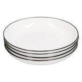 4Pcs Ceramic Dinner Plates Set Black Line Tableware 8 Inch Round Plate for Salads Steak Plate V1294-YM0523-3118210320911