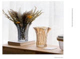 Nordic-Style Glass Vase - Elegant Fluted Flower Vase for Home Decor V888-ELOSUNG25578