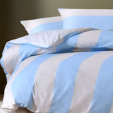 Accessorize Regency Blue Striped Washed Cotton Quilt Cover Set Super King V442-HIN-QUILTCS-REGENCY-BLUE-SK