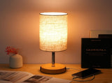 Bedside Table Lamp Nightstand Lamp with Warm White LED Bulb Desk Light Touch Control USB A Type-C V1294-YM0901-LNEO378BE-US