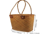 Portable Hand-Woven Picnic Basket in Coffee Color for Outdoor Use V1192-AZ-W-25293