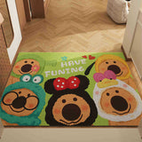 Dog Party Party Set of 2 Cartoon PVC Coil Entrance Mats - Non-Slip Dirt Trapping Door Mats V888-ELOSUNG28016