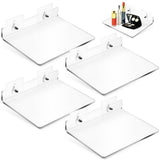 4Pcs Floating Shelves Transparent Acrylic Wall Mounted No Drill Storage for Kitchen Bathroom V1370-AZ4-16945