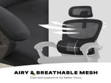 Ergonomic Reclining Office Chair - Lumbar Support, Adjustable Headrest VELTRA - BLACK V274-FT-OC-2656B-BK