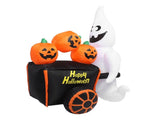 6ft Halloween Ghost Pushing Pumpkin Cart Decor IP44 with Blower LED Lights Outdoor V1294-YM0901-3115230078411