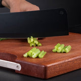 SOGA 2X 26cm Rectangular Wooden Ebony Butcher Block Non-slip Chopping Food Serving Tray Charcuterie WODD401X2