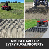 PlantCraft Tow Behind Drag Harrow Rake, 1.4m Wide, for Ride-on Mower LawnTractor on Pasture Paddock V219-GDTDRGPCD45A