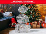 Christabelle 83cm Triple Christmas Silver Giftbox Stack Display with Lights 112_MHA516