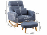 Levede Rocking Chair Ottoman Footrest With Side Pocket CH1146-NV