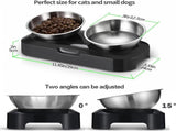 Pet Water & Food Set - 2 Pieces - BPA-Free - Dog Food Bowl - Cat Food Bowl - With Stand - Cat Food V1188-MS101-01357-1