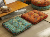 Bohemian Thick Cushion Ethnic print with ruffled center, 100% polyester soft and resilient, V1232-YXDD-001