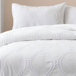 Ardor Lucy White Tufted Detail Quilt Cover Set Queen V442-INT-QUILTCS-LUCYTUFTED-WHITE-QS