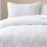 Ardor Lucy White Tufted Detail Quilt Cover Set Double V442-INT-QUILTCS-LUCYTUFTED-WHITE-DS