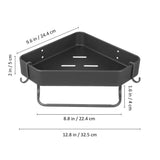 1 Set Shower Shelf Dark Grey Aluminum Shampoo Holder Corner Shelves Wall Mounted for Bathroom Use V1369-AZ3-W-15771