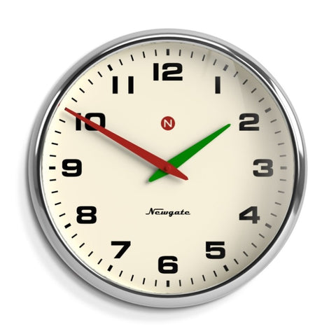 Newgate Superstore Wall Clock Alpha Dial Chrome V398-NGSUPE216CH