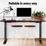 Artiss Standing Desk Motorised Dual Motor Rustic Brwon 140CM HASD-268-BKDF-RBDB-140