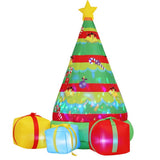 Jingle Jollys Christmas Inflatable Gift Tree 2.2M Height Flashing Light Decorations Illuminated XMAS-INF-TREE-GIFT-7FT